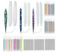 6 Pièces Moules de Stylo en Resine Epoxy, Moules de Stylo à Bille en Silicone avec 93 Recharges Multicolore, Bricolage Moule à Stylos à Coulée en Silicone pour Débutants, pour Le Bricolage en Résine