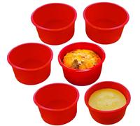 6 Pièces Moules en Silicone pour Pâtisserie 10 Cm - Moule en Silicone pour Friteuse à Air - Moule en Silicone Rond pour Four - Moule en Silicone Antiadhésif pour Gâteaux au Chocolat à Cuire