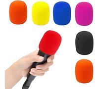 6 Pièces Mousse Micro Anti Bruit,Coloré Microphone Bonnettes,Housse de Protection en Mousse,Anti-poussière,Anti-Chute,antibactérien et Coupe-Vent(6 Couleurs)