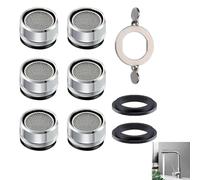 6 Pièces Mousseur Robinet M24, Aérateur Robinet Embout Mitigeur Lavabo Salle Economiseur Aérateur D'eau Pour Faucet Anti Calcaire en Acier Inoxydable et ABS Livré avec 2 Joints et 1 Clé