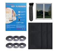 6 Pièces Moustiquaire Pour Fenêtre, 150 * 130 Cm Filet Moustiquaire Pour Fenêtre, Avec 6 Rouleaux De Bande Auto-Adhésive, Convient Pour Le Salon, La Porte-Fenêtre, La Lucarne