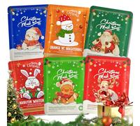 6 Pièces Noël Masque Hydratant Visage,Masques Tissus Hydratants,Masque Visage,Soin Visages Express en 15 Minutes,Cadeaux de Noël pour Collègues, Dames, Mama