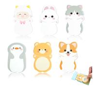 6 Pièces Notes Autocollantes Animaux, Mini Notes Adhésives Colorées Marque Page Adhesif en Forme D'animaux, Sticky Notes pour les études,la Maison,le Bureau (180 Feuilles)