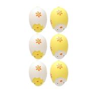 6 pièces oeufs de Pâques peinture colorée poulet décoration créative de Pâques suspendus arbre pendentifs ornements artisanat bébé décoration colorée