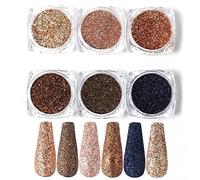6 Pièces or Rose Ongles Paillettes Holographique Trempette Poudre Ensemble Nail Art Polissage Pigments Miroir Vernis À Ongles Poussière