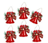 6 Pièces Ornement De Charme De Cloches De Noël Polyvalent Décoration De Vacances en Métal Et Bois Robuste pour La Décoration De Tentures De Cloches D'Appel Domestique
