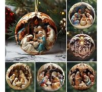 6 Pièces Ornement de la Nativité, Arbre de Noël Ornements Chrétiens Religieux, Ornement de la Nativité en Acrylique, Sapin de Noel Decoration, Convient pour Les Décorations de Noël et de Voiture
