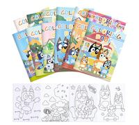 6 pièces Ou 12 pièces Ou 24 pièces Famille et amis Blueys Anime Figure Livre À Colorier Dessin Diy Livre De Peinture dessin animé Mignon Bluey Bingo Chien Mignon Coco Rusty Muffin Graffiti 12 pièces/p