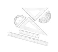 6 pièces, outil de géométrie avec règle droite carrée | Règles de dessin en plastique avec Triangle rapporteur pour étudiants, dessin de mathématiques, fournitures