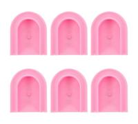 6 Pièces Outil de Nail Art Œil de Chat Rose, Support U pour Ongles | Résine Synthétique et Pla, Base Antidérapante, Alignement Précis, pour Gel Œil de Chat et Pose à Domicile