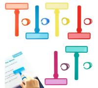 6 Pièces Outils de dyslexie pour Enfants, Bandes de Lecture guidées par Les Doigts avec Anneaux de Doigt, Bandes de Lecture en surbrillance, signets pour la Lecture