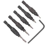 6 Pièces Ouvre-trou de Menuiserie 5 6 8 10 12 en Acier Rapide Noir | Tige Hexagonale Antidérapante, Évacuation Rapide des Copeaux, pour Perceuse Électrique et Atelier de Charpente