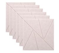 6 Pièces Panneau Acoustique Autocollant en Polyester Beige | Absorption Sonore, des Réflexions, Pose Rapide DIY, Usage Bureau et Home Cinéma, Design Moderne