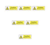 6 Pièces Panneau Attention à Tête 20x6,6cm en PVC Jaune Autocollant | Adhérence Forte et Visibilité Claire, Signalétique Portable pour Murs, Poutres, Piliers, Entrées de Sous-sol et Maison