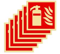 6 Pièces Panneau Extincteur, 15 x 15 cm PVC Autocollant Extincteur, Auto-adhésif Signalétique Extincteur, Panneaux de Sécurité Incendie, Plaque Extincteur D'incendie, pour Usage Extérieur ou Intérieur