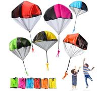 6 pièces Parachutiste Jetant à Main,Jouet de Parachute,Jetant à Main Parachute Jeux Exterieur, Jeu Jardin pour Enfant, Cadeau Anniversaire Enfant