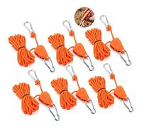 6 Pièces Paracorde 4 M, Cordelette Réglable, Camping Accessoires avec Crochet, Corde Tente Réfléchissante 4 MM, Corde Camping Légère pour Tente, pour Camping, Tentes, Cintres