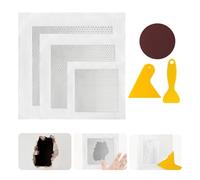6 Pièces Patch de Réparation de Mur en Aluminium, Kit réparation murale, Cache Trou Mur Patch Fissure Maille sèches patch de plaque (6 Indemnités de Réparation + Papier de Verre + Grattoir)