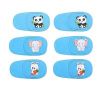 6 PièCes Patch Yeux Reutilisable Cache-Oeil Pour Lunettes Enfants, Patch Oculaire RéUtilisable Pour Amblyopie, Strabisme, Paresseux, Taille 10,5x5cm, Confortable Et Doux, Motifs Animaux