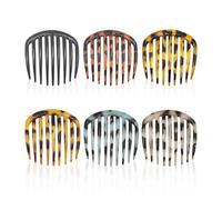 6 Pièces Peigne À Cheveux Imprimé Léopard, Pince À Peigne Antidérapante À 9 Dents, Frange Cheveux Cassés, Insert Plastique, Ensemble Peignes Latéraux