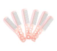 6 Pièces Peigne à Dents en Acier Rose en Plastique pour Coiffure | Usage Salon, Lissage Doux, pour Cheveux Longs et Bouclés, Style Mode, Multi-usage