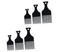 6 Pièces Peigne à huile hair charms hair toppers cure-dent large outils de coiffure pour cheveux bouclés peigne cheveux peigne en plastique Accessoire de soins capillaires Black FRCOLOR
