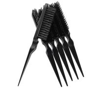 6 Pièces Peigne à Trois Rangs Noir en Plastique ABS PP | Anti-statique, Lisse les Cheveux, Léger à Transporter, Séparation Rapide, pour Cheveux Épais et Courts