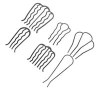 6 Pièces Peigne Latéral en Métal Noir pour Chignon, Coiffure Relevée | Dents Multiples, Forme U Pratique, Fixation de Diadème, Mariage, Salon, Extérieur et Créations Capillaires
