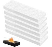 6 Pièces Pelotes en Céramique pour Bioéthanol, Laine pour Brûleur Bio Éthanol, Bioéthanol Remplacez la Mèche 30x10x2.5cm, éponge en Céramique pour Cheminée au Bioéthanol