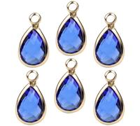 6 Pièces Pendentif Goutte en Verre pour Bijoux Mini Anneau Cuivre | Bijou Suspendu Forme Goutte, Usage Présent et Loisirs Créatifs, Design Portable, Style Cosplay