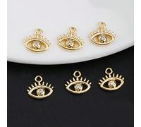 6 pièces Pendentif Œil du Dieu du Soleil Totem Œil du Mal Accessoires DIY Boucles d'oreilles Bracelet Collier Été Fait Main Cadeau Parfait Taille UniqueCuivre