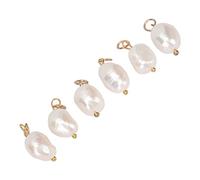 6 Pièces Pendentif Perle Baroque Perles de Culture D'eau Douce Blanches avec un Collier doré pour Oreilles Porte-clés Faisant du Bricolage (S)