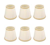 6 Pièces Petit Abat-jour Pince sur Tambour Abat-jour Tissu pour Lustre Bougie Ampoules Accessoires d'éclairage Prévenir les Problèmes de sécurité Ce Produit Est Abat-jour de