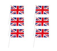 6 Pièces Petit Drapeau Agité à Main Royaume-uni Numéro 7 | Polyester Léger et Portable, pour Événements et Célébrations, Format Compact, Usage Extérieur