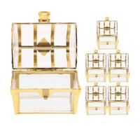 6 Pièces Petite Boîte à Dragées Coffre au Trésor | Design Ajouré Élégant, Légère et Portable, pour Présents de Fête et Souvenirs de Mariage