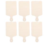 6 Pièces Petite Planche à Découper en Bois, Mini Modèle avec Poignée | Surface Brute Beige, Trou Rond, pour Étiquettes, Fêtes et Service de Charcuterie