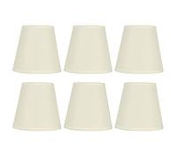 6 Pièces Petits Abat-jour, Abat-jour Ampoule E14 de Remplacement pour Lampes de Table, Lampadaires, Petits Abat-jour à Clipser pour Appliques Beige et Lin Fin #000914