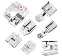 6 Pièces Pied de Biche Machine a Coudre, Multifonctionnel Pied à Fermeture Éclair Pied à Fermeture Éclair à Clipser Machine à Coudre Kit pour Singer Brother Babylock Euro-Pro