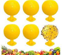 6 Pièces Piège à Mouche des Fruits, Boules D'insectes Collantes Pièges à Mouches de Fruits Jaunes Pièges à Mouches Collants pour Pots De Fleurs,Balcons,Cours,Vergers,Cuisine,Naturelles et écologiques