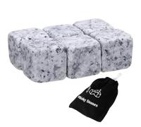 6 Pièces Pierres À Whisky Roches De Refroidissement en Granit Sirotant Un Glaçon Réutilisable Glaçon Whisky Pierres De Refroidissement pour Bar Refroidisseur À Vin