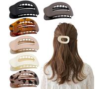 6 PièCes Pince à Cheveux Plate Accessoires Cheveux LéGer & Anti-DéRapant Grande Pinces Griffes Clips Pour Cheveux éPais & Fins Pinces Rondes Pour Tous Les Jours, Sport, Conduite