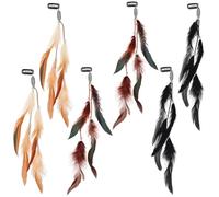 6 Pièces Pince à Cheveux Plume Vintage, Décorative, Style Bohème | Clip à Fixer, Usage Polyvalent, Esprit Rétro Élégant, Soirée Cosplay, Nuit Entre Amies