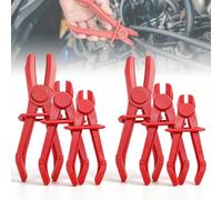 6 Pièces Pince Durite Rouges, Pince Durite Refroidissement de 3 Tailles avce Anneau de Verrouillage pour Tuyaux Flexibles, Tuyaux de Refroidissement, Conduites de Carburant, Freins