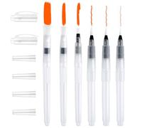 6 Pièces Pinceau Aquarelle Reserve d'eau Stylos avec Réservoir d'eau Remplissable Set de pinceaux à Eau Professionnels Peinture d'eau Brosse Brush Pen pour Le Calligraphie et La Mélange des Couleurs