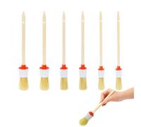 6 Pièces Pinceau Detailing Auto, Brosse Nettoyage Voiture, Pinceau pour La Voiture Moto Roues de Nettoyage Automobile, Tableau de Bord, Intérieur, Extérieur, Bouches D'aération(20mm/25mm/30mm)