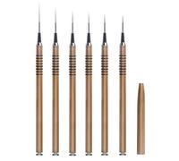 6 Pièces Pinceau Nail Art Ongles Professionnel Pinceaux Ongles, Pinceau ultra fin de precision nail art, Pinceau french manucure liner striper brush pinceau nail art manche metal 5/7/9/11/20/25mm