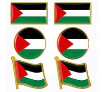 6 pièces Pins Palestine - Broche Drapeau Palestinien en Alliage Métallique émaillé Premium - Palestine Flag Badge pour Homme et Femme