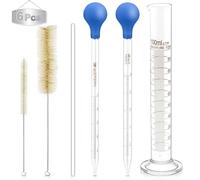 6 Pièces Pipettes en Verre 5ml 10ml,Pipette Graduée en Verre,Compte-Gouttes,Pipette graduées,Graduées Compte-gouttes en Verre,Pipette graduées avec ampoule en caoutchouc