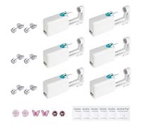 6 Pièces Pistolet Piercing, Pistolets de Piercing D'oreille Jetables Perceur Sûr Sécurisé Stérile et Sans Douleur Kit, avec 6 D'Essuyer à L'Alcool + 3 Paires de Boucles D'Oreilles Roses, Femmes Homme