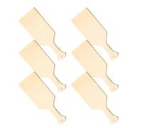 6 Pièces Planche à Découper en Bois Vierge Mini Poignée et Trous | Base Créative Prête à Décorer, Surface Lisse Beige, pour Ateliers Manuels, Enseignants et Bureau
